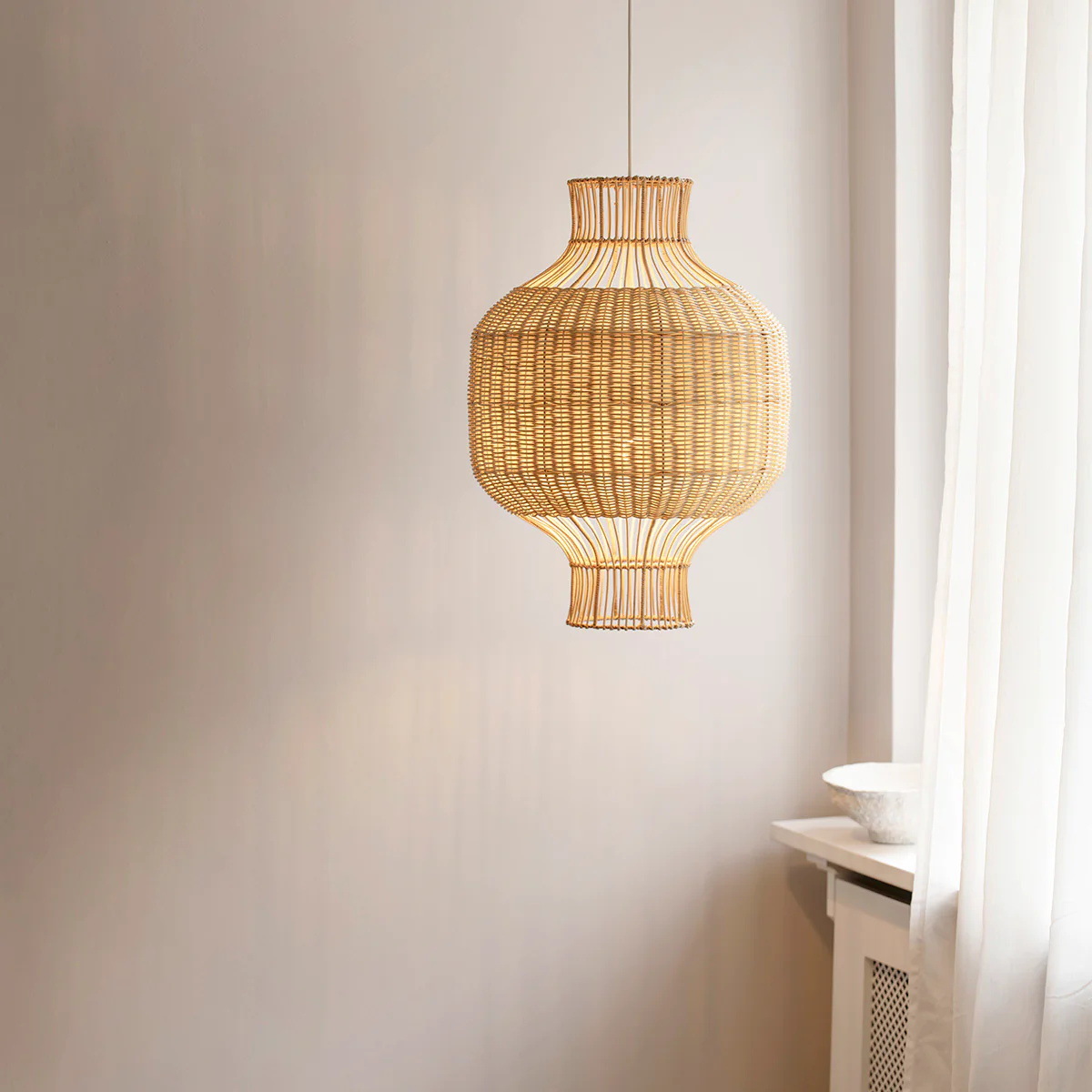 Wooden sheep rattan chandelier dining room lamps bedroom homestay pastoral retro wali wadi style wind lamp cover