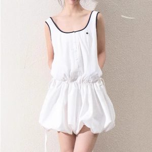 / "Girl's Disorder" sports and casual fashionable sleeveless flower bud skirt balloon bubble skirt dress