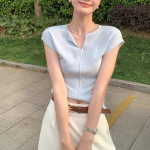 Women's short-sleeved shirt with light breeze and short-sleeved shirt for summer