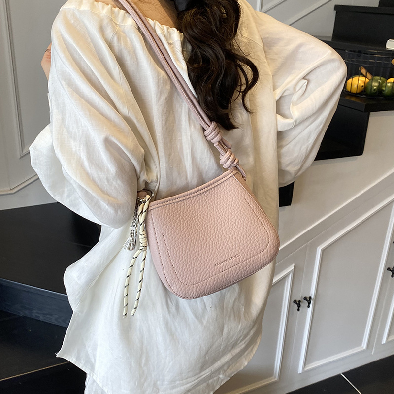 Popular bags for women solid color fashion casual simple niche solid color shoulder bag crossbody bucket bag