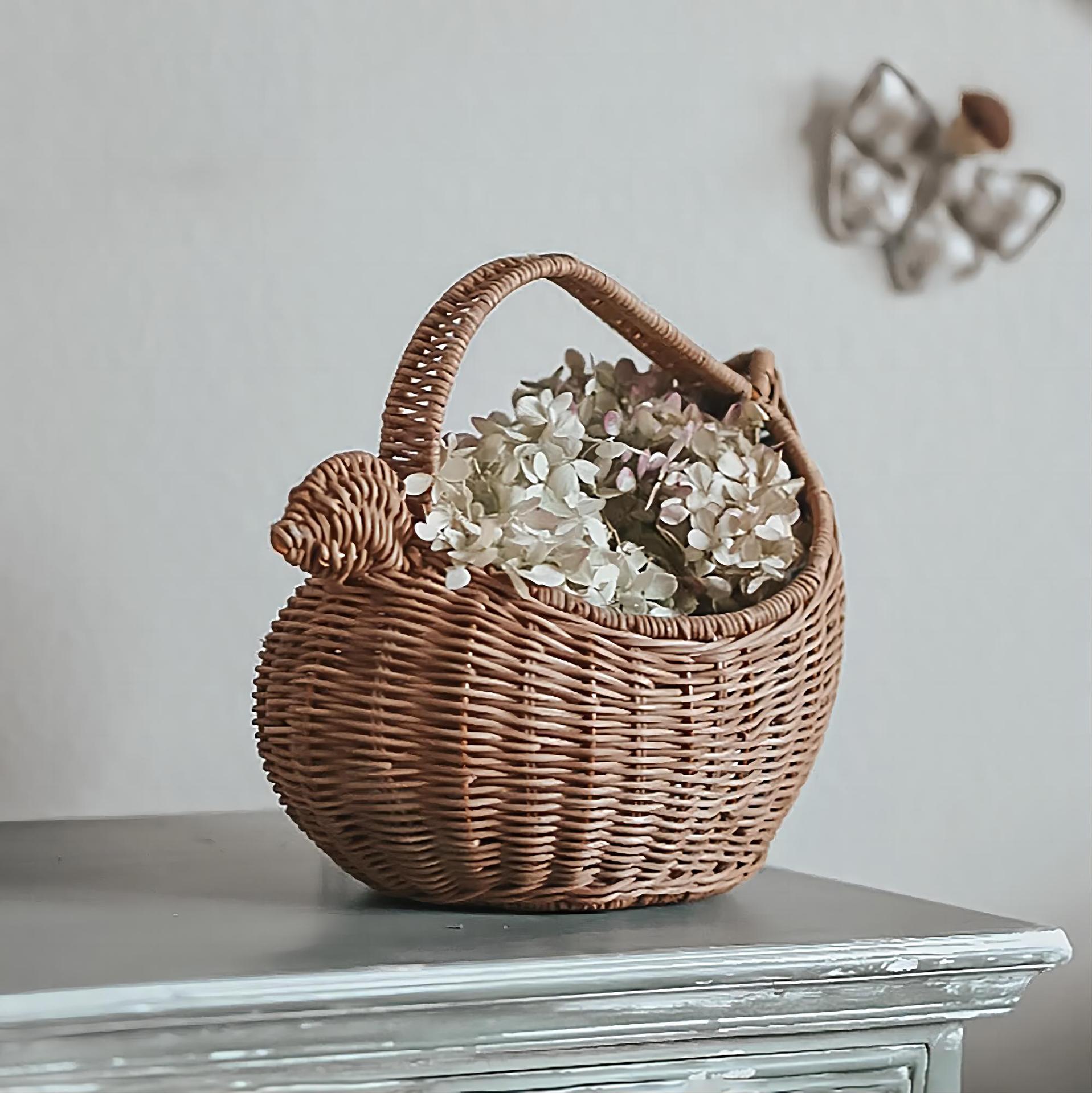 Fengji woven storage basket Vegetable picking basket Fruit basket Hand-woven storage basket Rattan storage basket